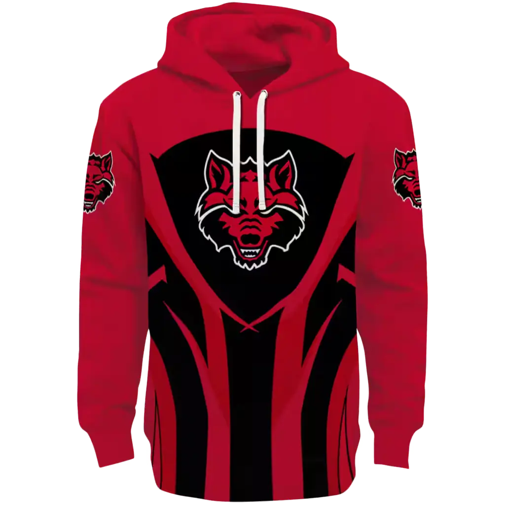 arkansas state red wolves concentric lines scarlet black hoodie best selling arkansas state red wolves concentric lines scarlet black hoodie best selling
