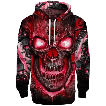 arkansas state red wolves demonic skull scarlet black hoodie best selling