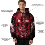 arkansas state red wolves demonic skull scarlet black hoodie best selling