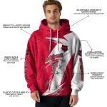 arkansas state red wolves dynamic slash scarlet white hoodie best selling