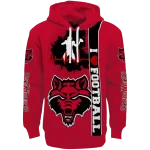 arkansas state red wolves football heartbeat scarlet hoodie best selling