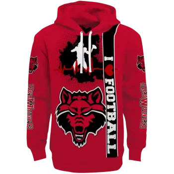 arkansas state red wolves football heartbeat scarlet hoodie best selling