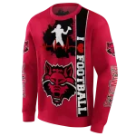 arkansas state red wolves football heartbeat scarlet hoodie best selling