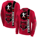 arkansas state red wolves football heartbeat scarlet hoodie best selling