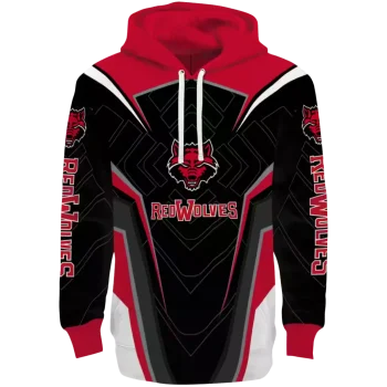 arkansas state red wolves futuristic pattern scarlet black hoodie best selling