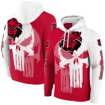 arkansas state red wolves graphic punisher scarlet white hoodie best selling