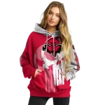 arkansas state red wolves graphic punisher scarlet white hoodie best selling