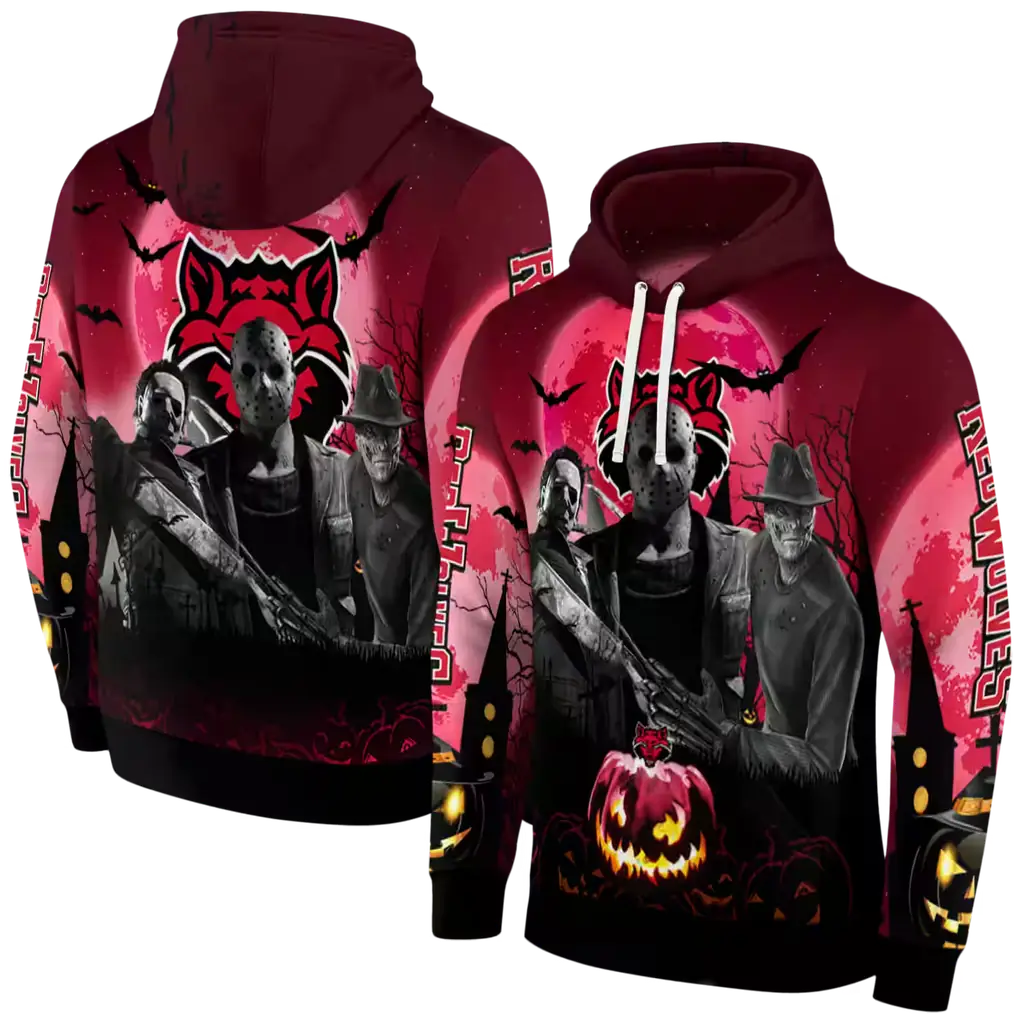 arkansas state red wolves halloween vibes scarlet black hoodie fashion forward arkansas state red wolves halloween vibes scarlet black hoodie fashion forward