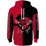 arkansas state red wolves heartbeat graphic scarlet hoodie best selling