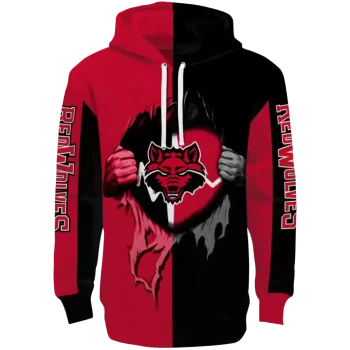 arkansas state red wolves heartbeat graphic scarlet hoodie best selling