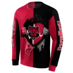 arkansas state red wolves heartbeat graphic scarlet hoodie best selling