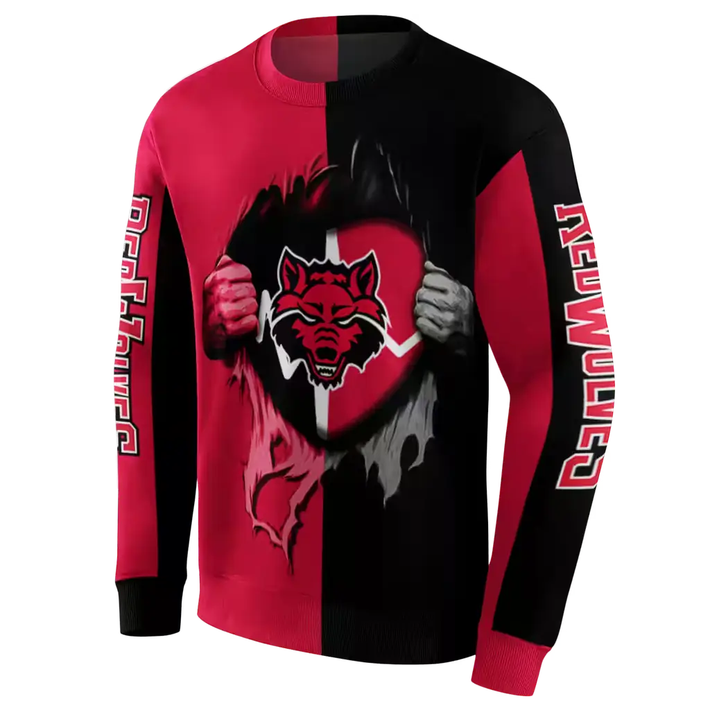arkansas state red wolves heartbeat graphic scarlet hoodie new arrival arkansas state red wolves heartbeat graphic scarlet hoodie new arrival