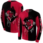 arkansas state red wolves heartbeat graphic scarlet hoodie best selling