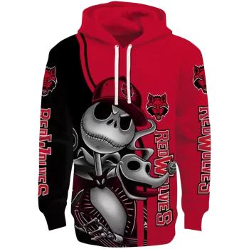 arkansas state red wolves jack skellington scarlet hoodie best selling