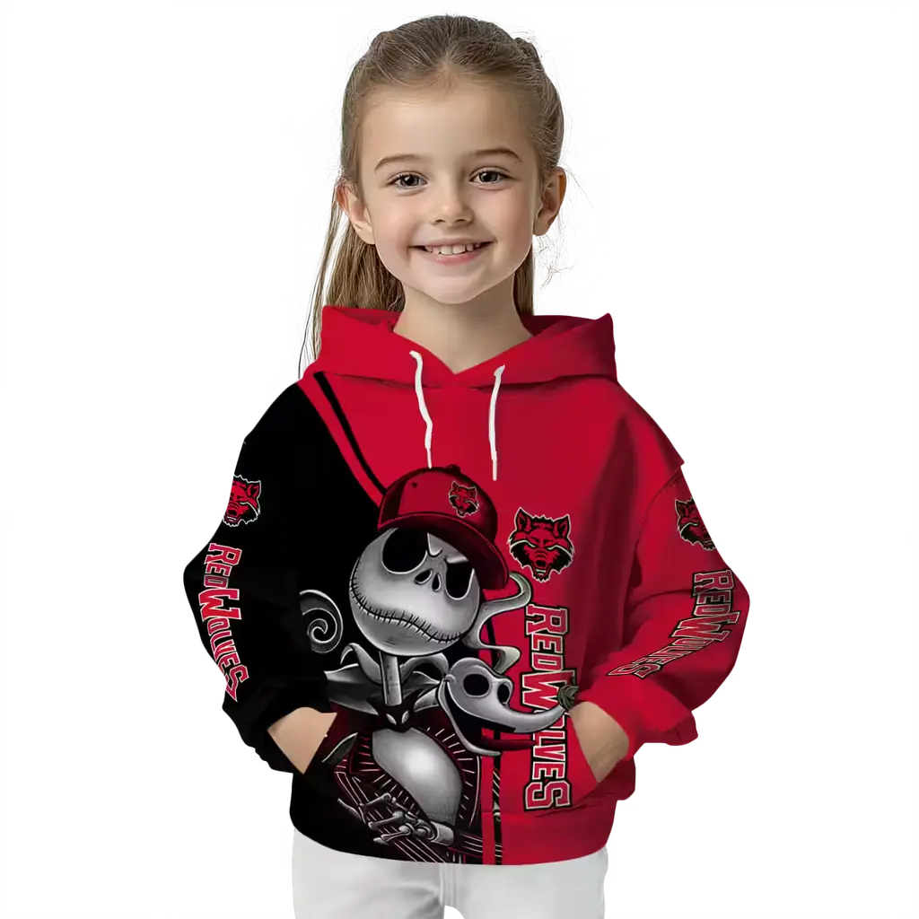 arkansas state red wolves jack skellington scarlet hoodie top rated arkansas state red wolves jack skellington scarlet hoodie top rated