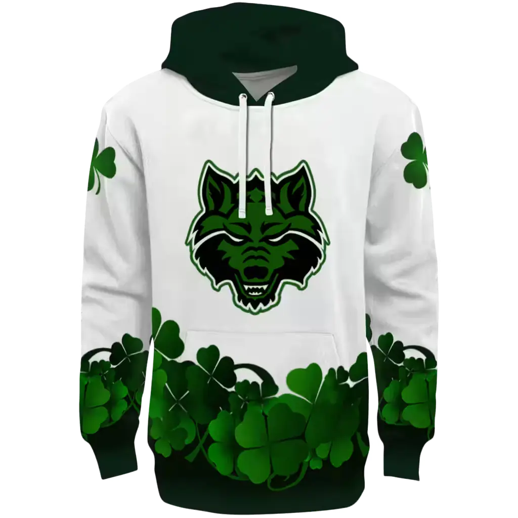 arkansas state red wolves lucky motif white green hoodie best selling arkansas state red wolves lucky motif white green hoodie best selling
