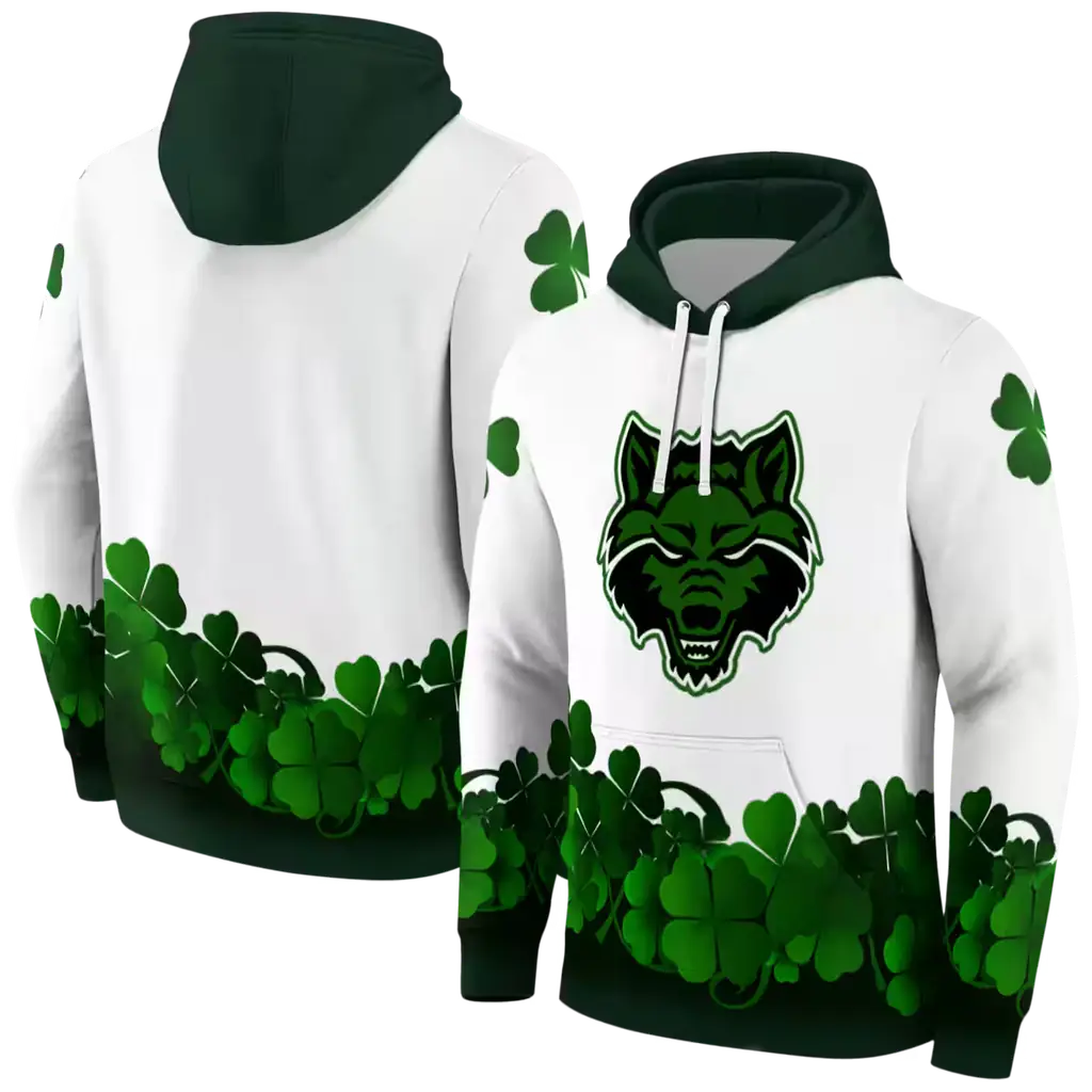 arkansas state red wolves lucky motif white green hoodie fashion forward arkansas state red wolves lucky motif white green hoodie fashion forward