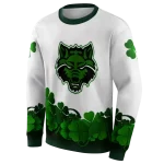 arkansas state red wolves lucky motif white green hoodie best selling