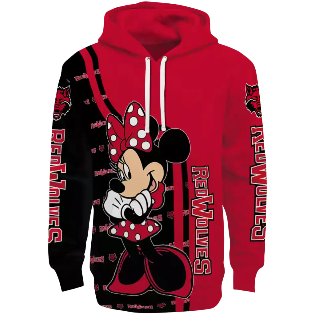 arkansas state red wolves minnie mouse scarlet hoodie best selling arkansas state red wolves minnie mouse scarlet hoodie best selling
