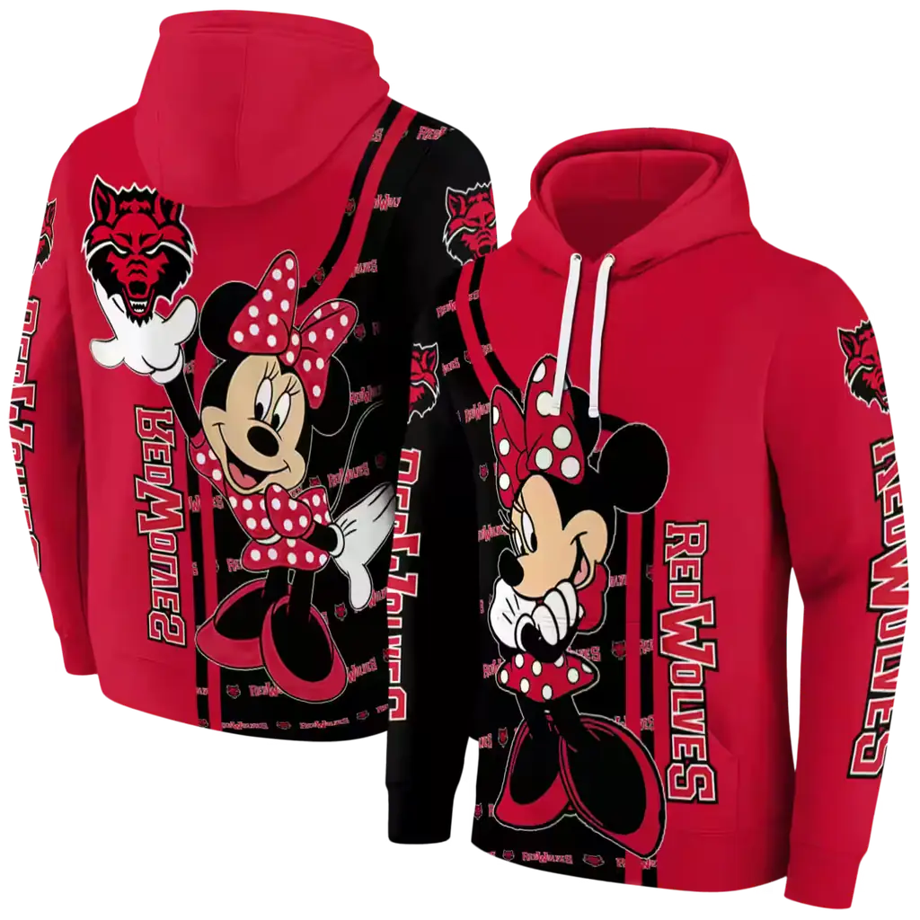 arkansas state red wolves minnie mouse scarlet hoodie fashion forward arkansas state red wolves minnie mouse scarlet hoodie fashion forward