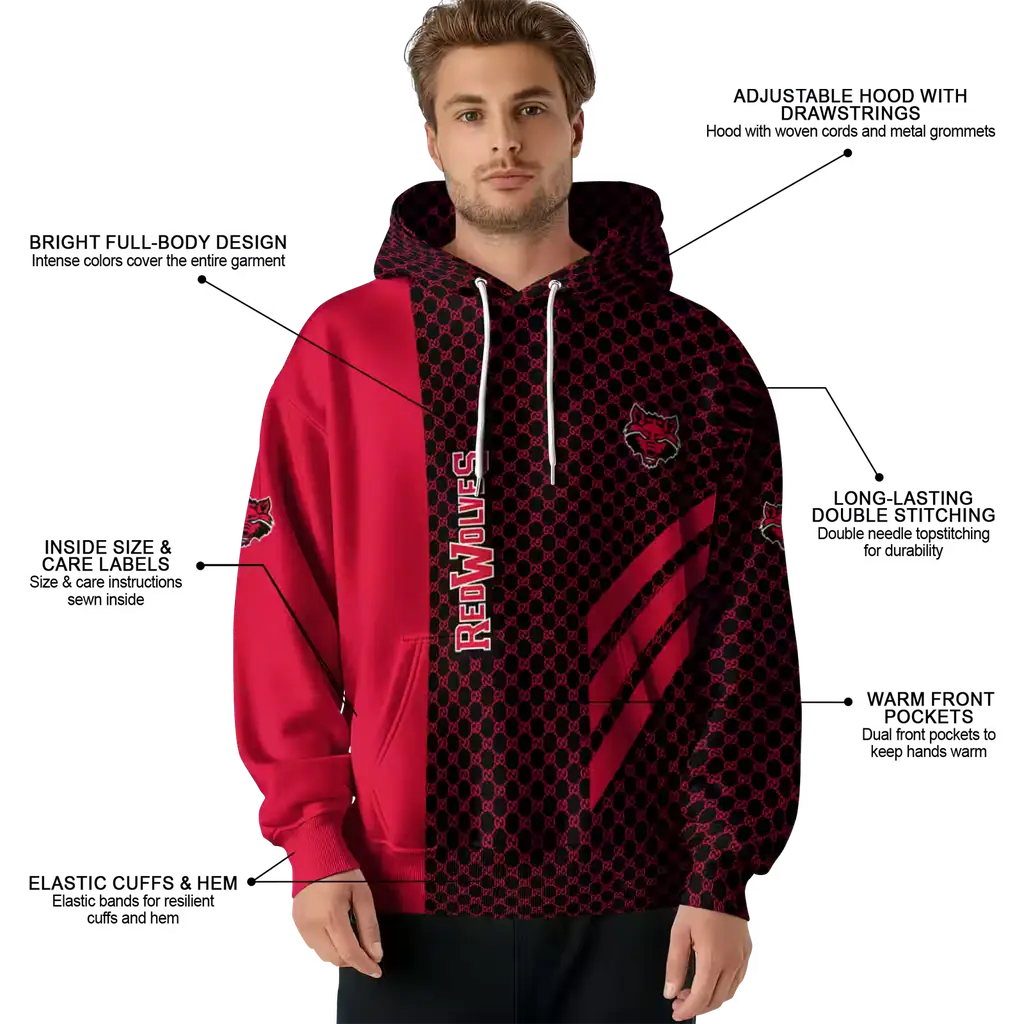 arkansas state red wolves monogram pattern scarlet hoodie latest model arkansas state red wolves monogram pattern scarlet hoodie latest model