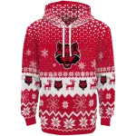 arkansas state red wolves reindeer motif scarlet hoodie best selling