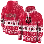 arkansas state red wolves reindeer motif scarlet hoodie best selling