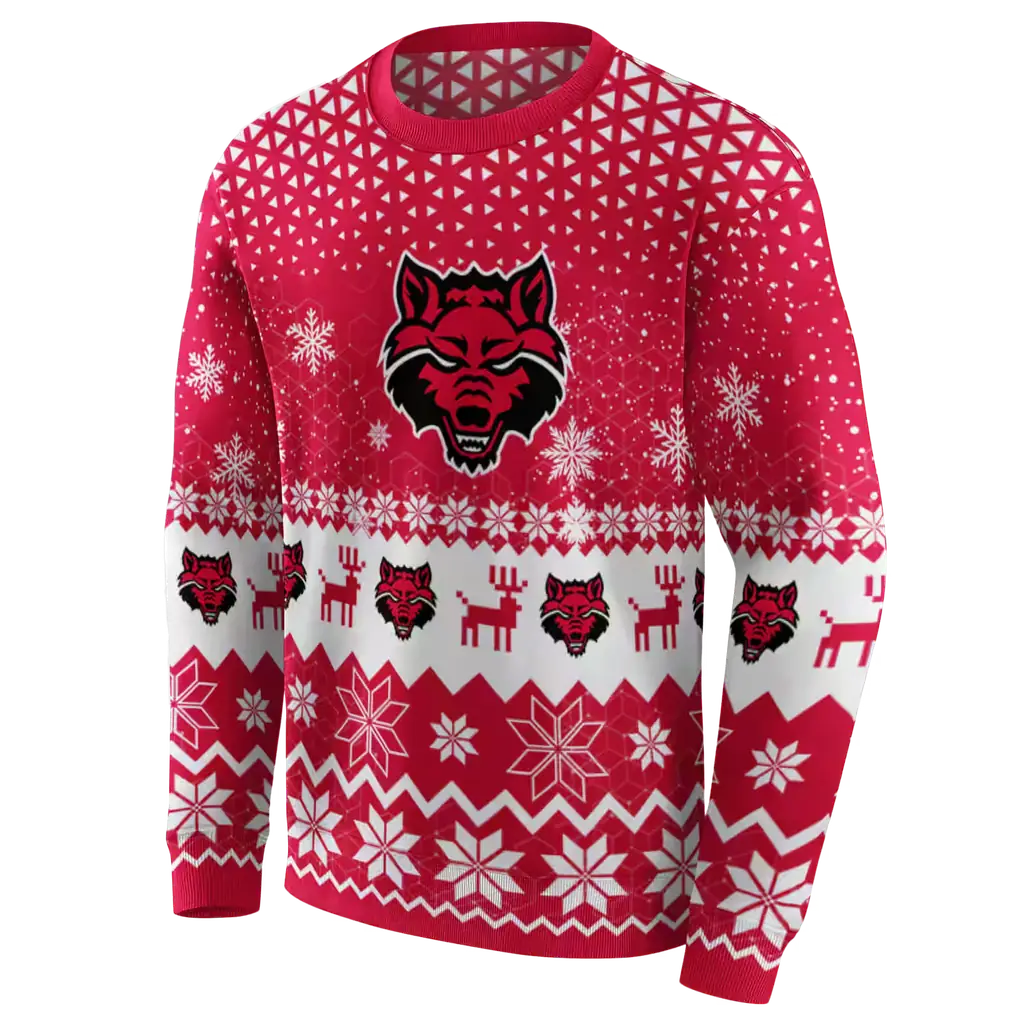 arkansas state red wolves reindeer motif scarlet hoodie new arrival arkansas state red wolves reindeer motif scarlet hoodie new arrival
