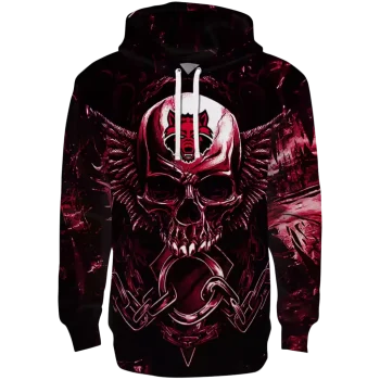 arkansas state red wolves skull artwork scarlet black hoodie best selling
