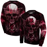 arkansas state red wolves skull artwork scarlet black hoodie best selling