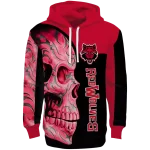 arkansas state red wolves skull motif scarlet black hoodie best selling