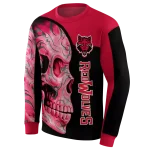 arkansas state red wolves skull motif scarlet black hoodie best selling