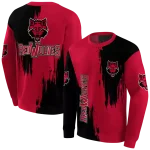 arkansas state red wolves splatter effect scarlet hoodie best selling