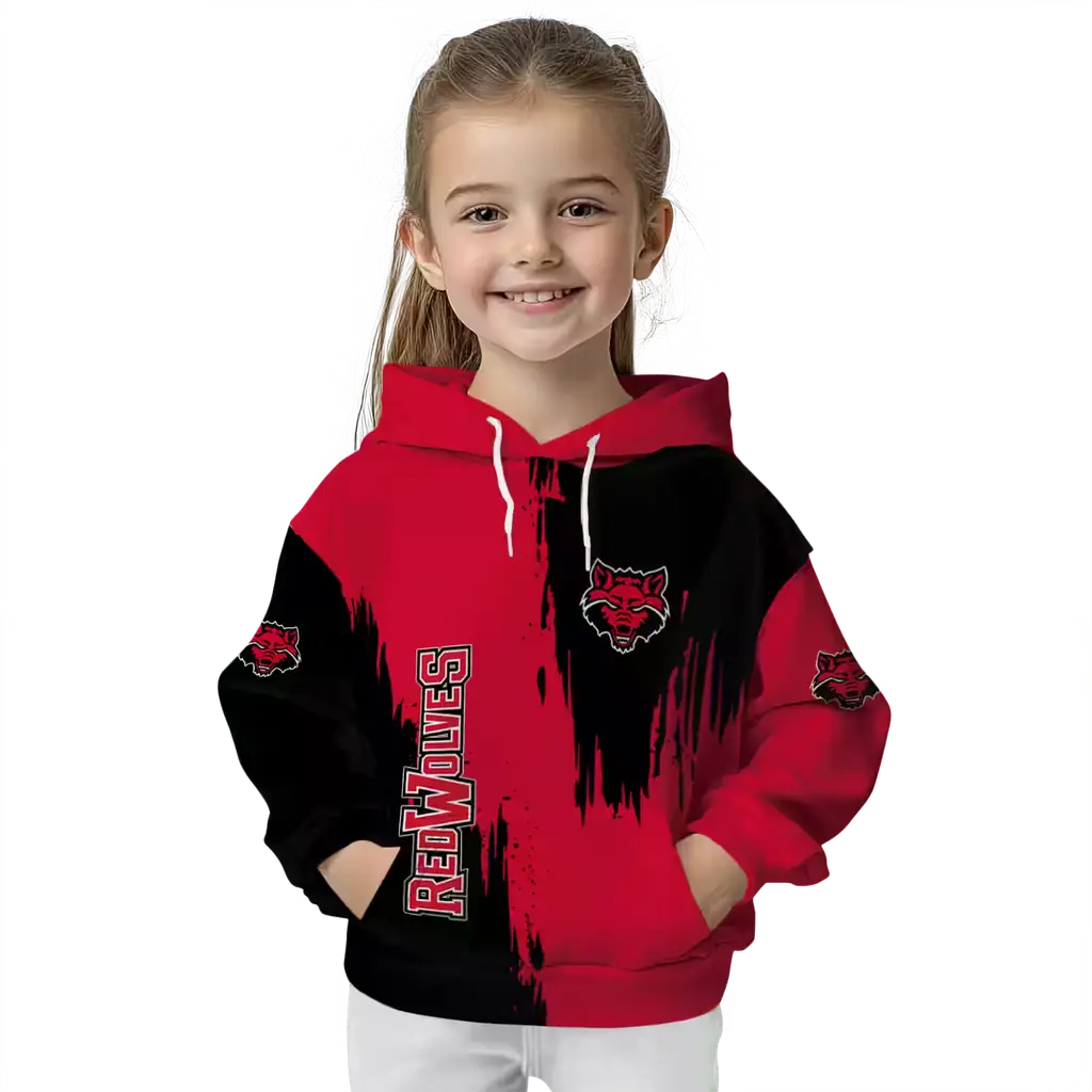 arkansas state red wolves splatter effect scarlet hoodie top rated arkansas state red wolves splatter effect scarlet hoodie top rated