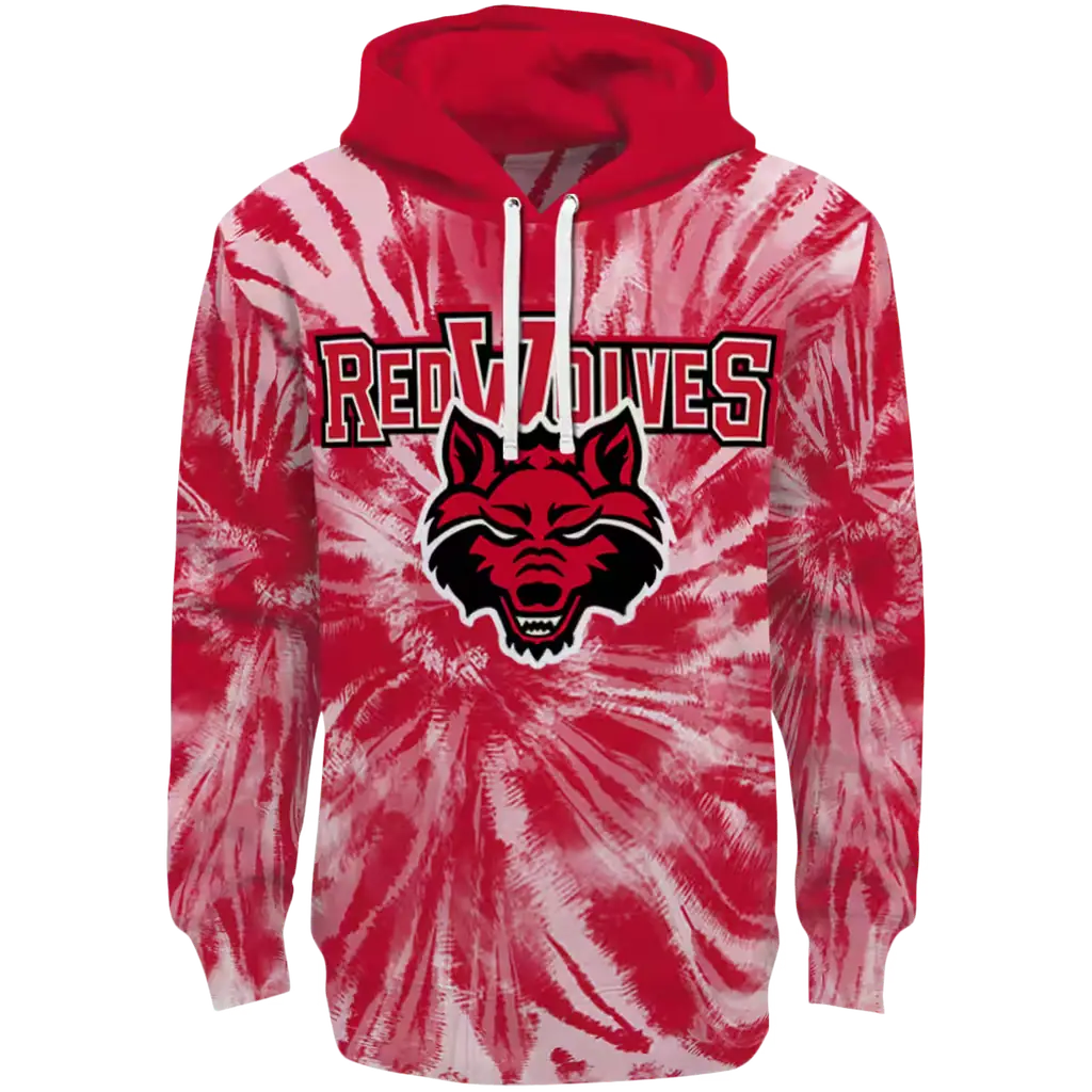 arkansas state red wolves tie dye pattern scarlet hoodie best selling arkansas state red wolves tie dye pattern scarlet hoodie best selling