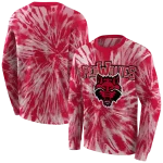 arkansas state red wolves tie dye pattern scarlet hoodie best selling