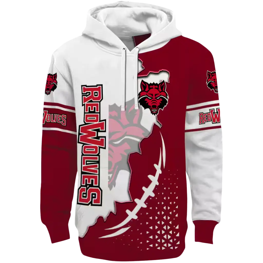 arkansas state red wolves triangular pattern scarlet white hoodie best selling arkansas state red wolves triangular pattern scarlet white hoodie best selling
