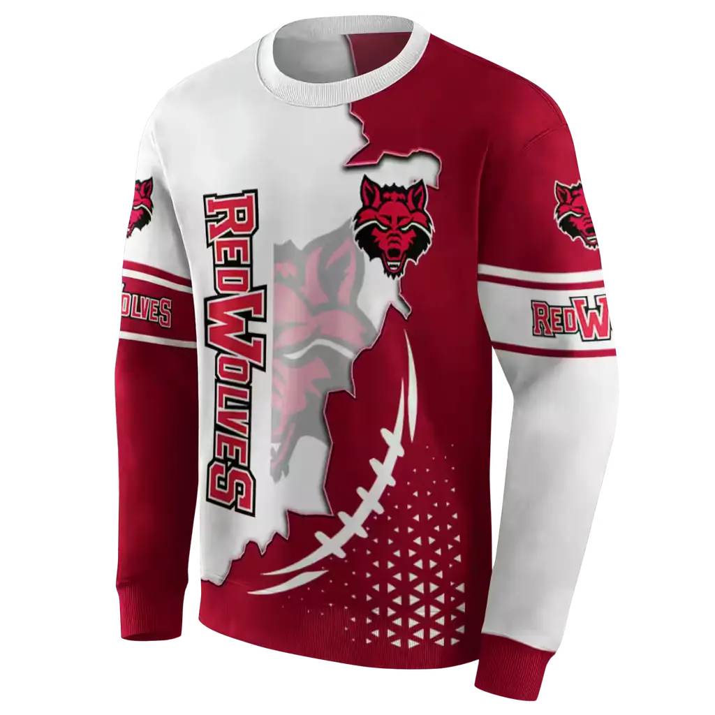 arkansas state red wolves triangular pattern scarlet white hoodie new arrival arkansas state red wolves triangular pattern scarlet white hoodie new arrival