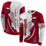 arkansas state red wolves triangular pattern scarlet white hoodie best selling