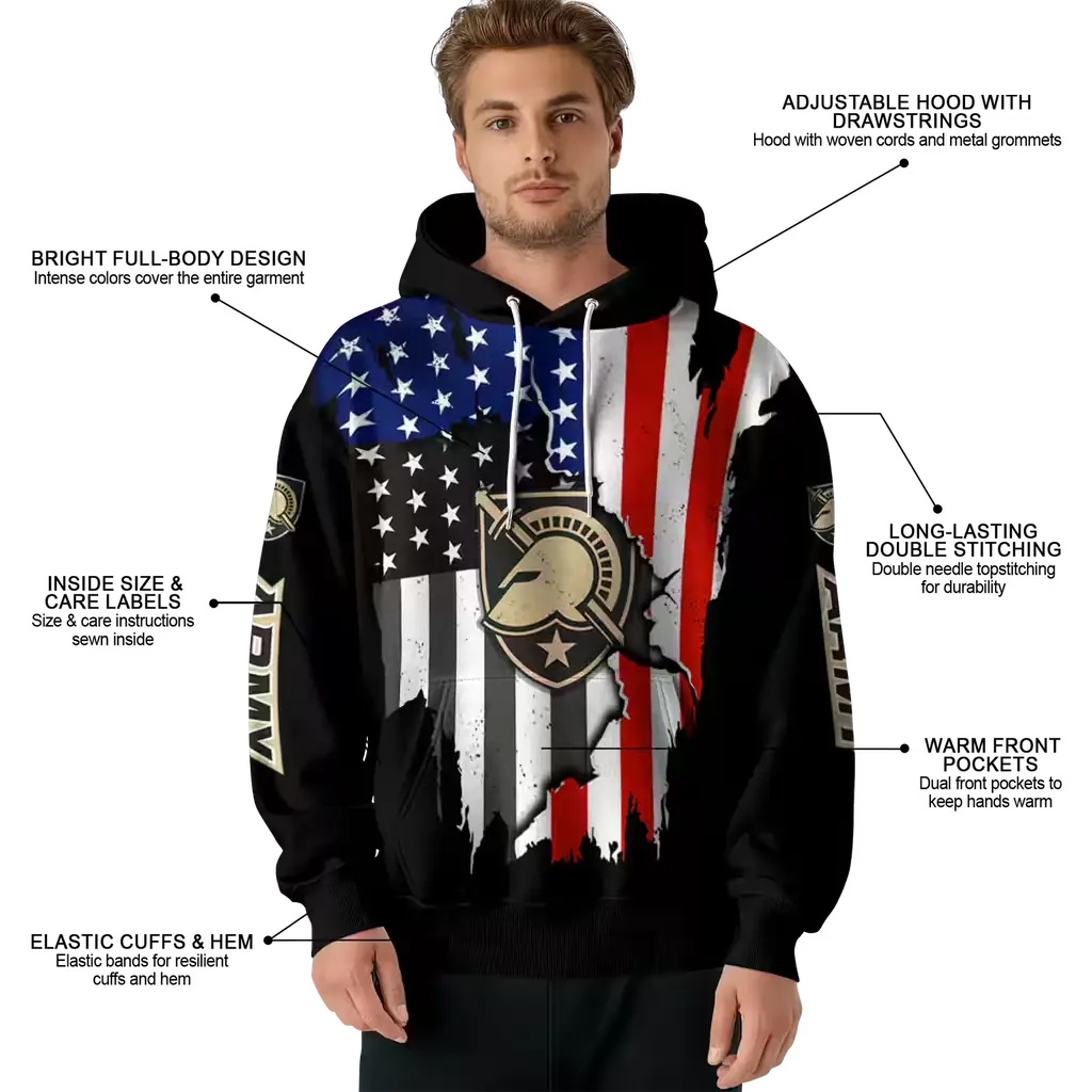 army black knights american pride black hoodie latest model army black knights american pride black hoodie latest model