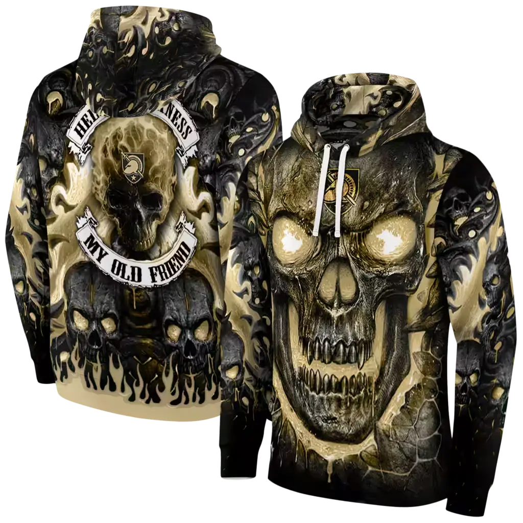 army black knights demonic skull gold black hoodie fashion forward army black knights demonic skull gold black hoodie fashion forward