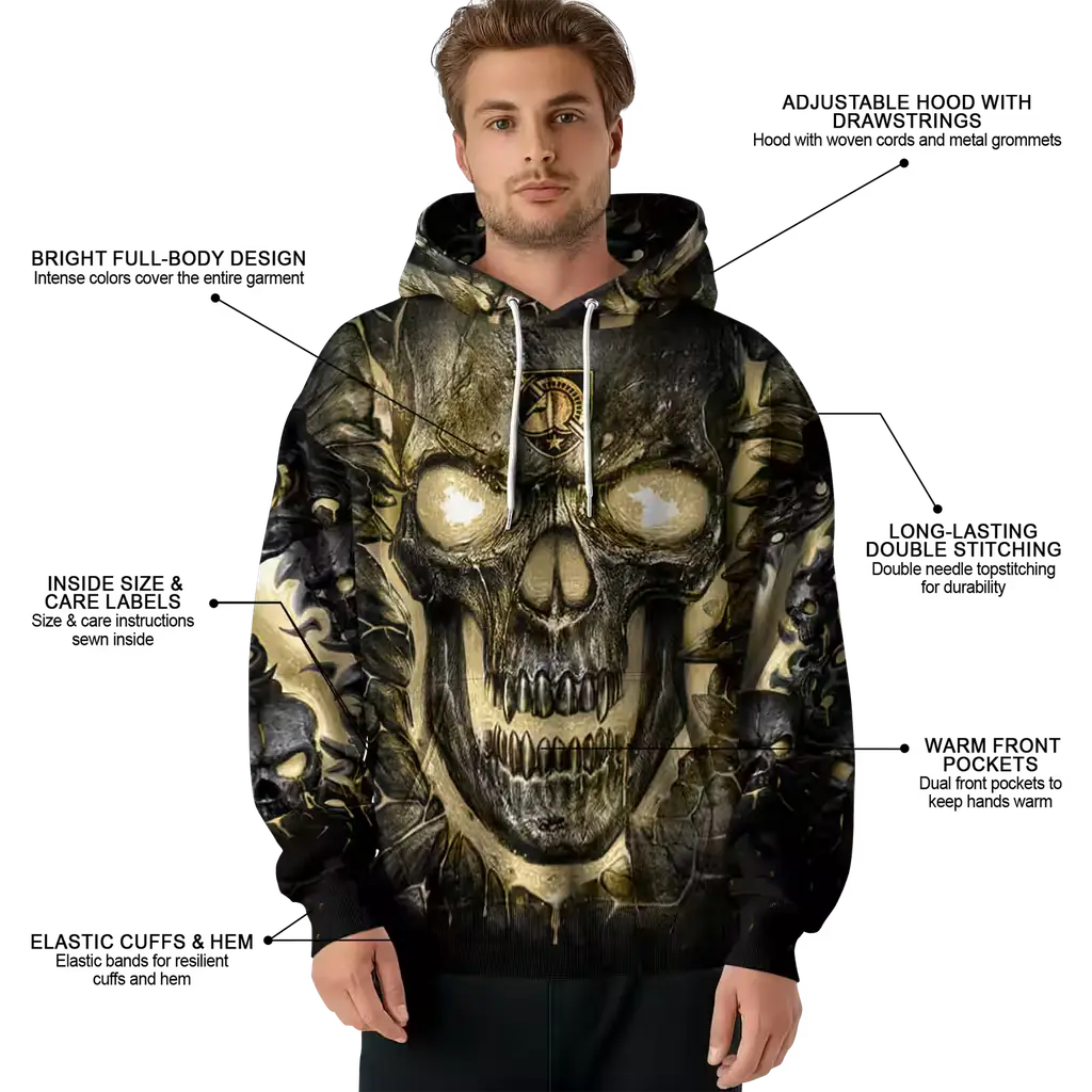 army black knights demonic skull gold black hoodie latest model army black knights demonic skull gold black hoodie latest model