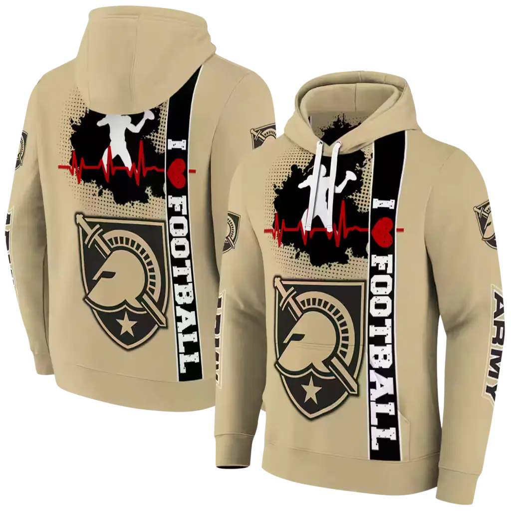 army black knights football heartbeat gold hoodie fashion forward army black knights football heartbeat gold hoodie fashion forward