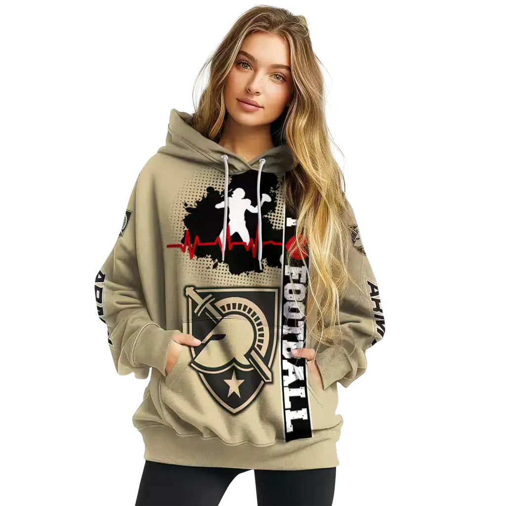 army black knights football heartbeat gold hoodie high quality army black knights football heartbeat gold hoodie high quality