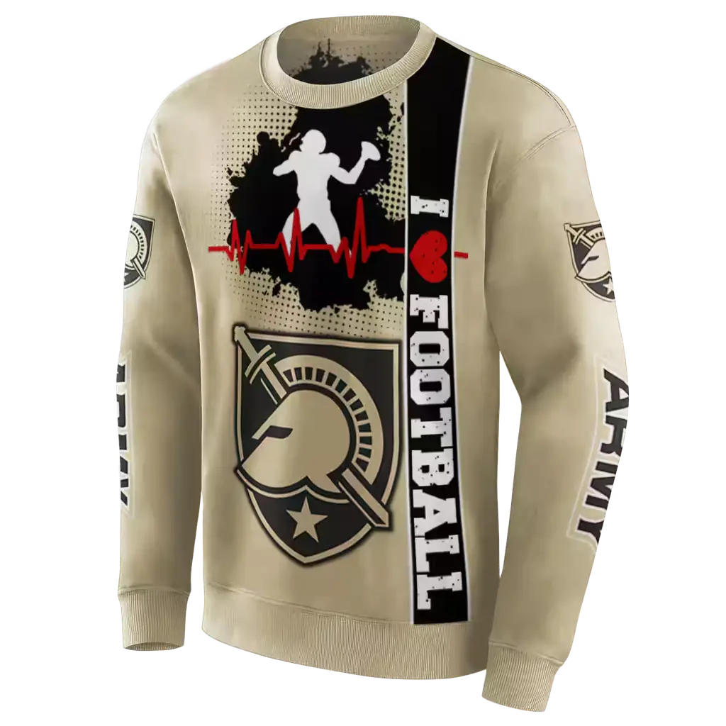 army black knights football heartbeat gold hoodie new arrival army black knights football heartbeat gold hoodie new arrival