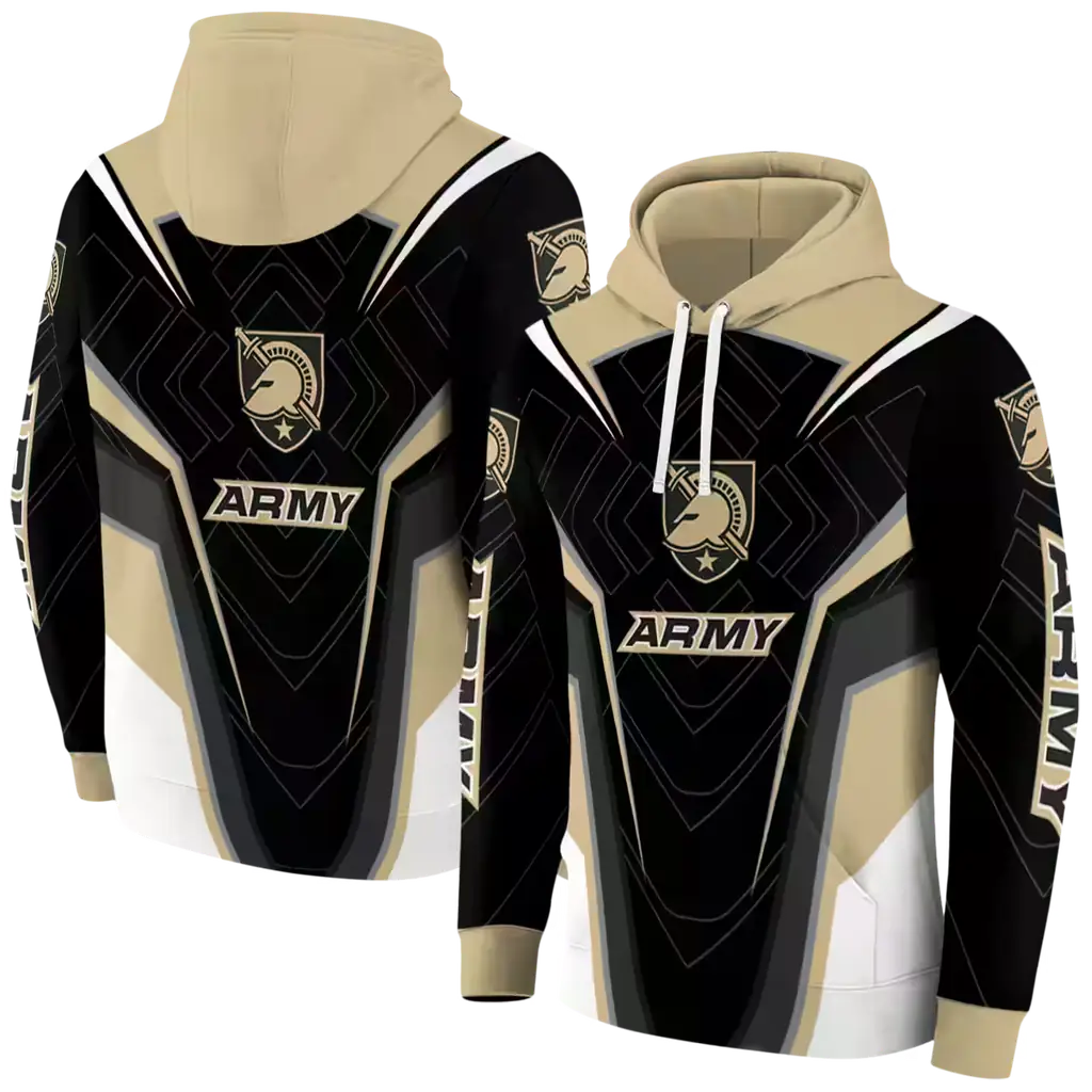 army black knights futuristic pattern gold black hoodie fashion forward army black knights futuristic pattern gold black hoodie fashion forward