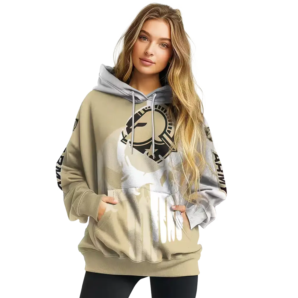 army black knights graphic punisher gold white hoodie high quality army black knights graphic punisher gold white hoodie high quality