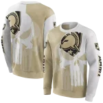 army black knights graphic punisher gold white hoodie best selling