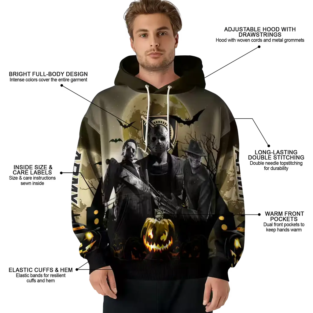 army black knights halloween vibes gold black hoodie latest model army black knights halloween vibes gold black hoodie latest model
