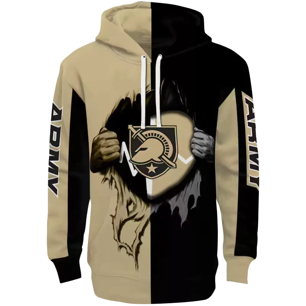 army black knights heartbeat graphic gold hoodie best selling army black knights heartbeat graphic gold hoodie best selling